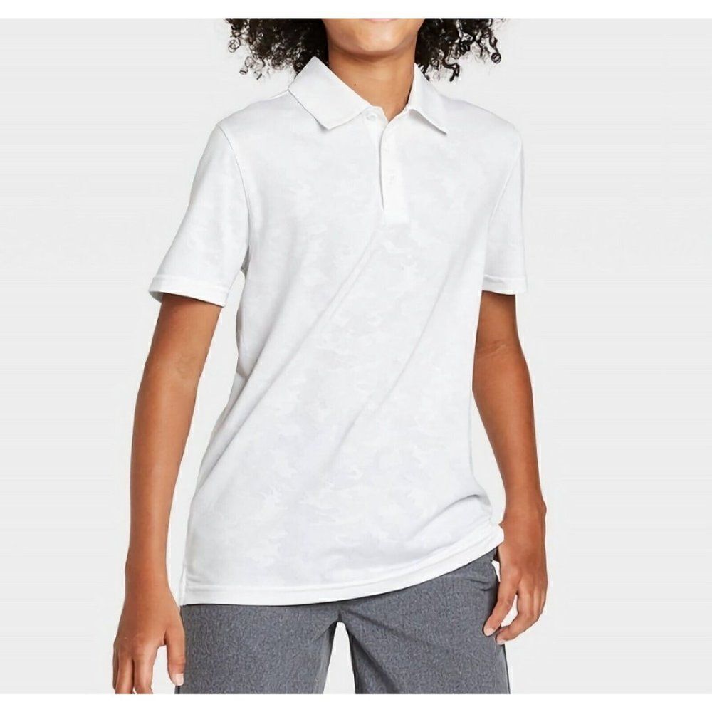 Boys' - Size XS - White Camo Print Golf Polo Shirt - All in Motion